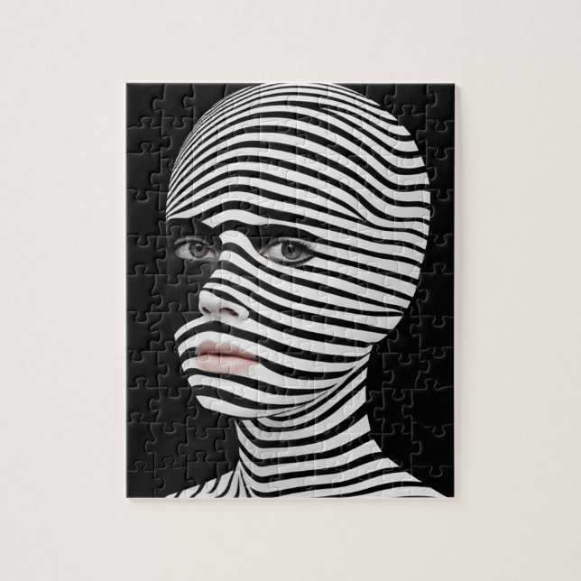 Surreal Black and White Face Jigsaw Puzzle (Vertical)