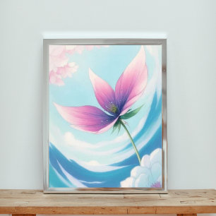 Surreal Bloom: A Flower Takes Flight Photo Print