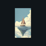 Surreal Boat Sailing Across Sky Dreamlike Wall Art<br><div class="desc">A poetic surreal wall art piece featuring a small boat peacefully sailing across the open sky. This digital illustration uses bold flat shapes, dreamy surreal composition, and soft vintage grain textures to create a calm, imaginative atmosphere. The warm color palette and minimal shading give the artwork a timeless poster-style look...</div>