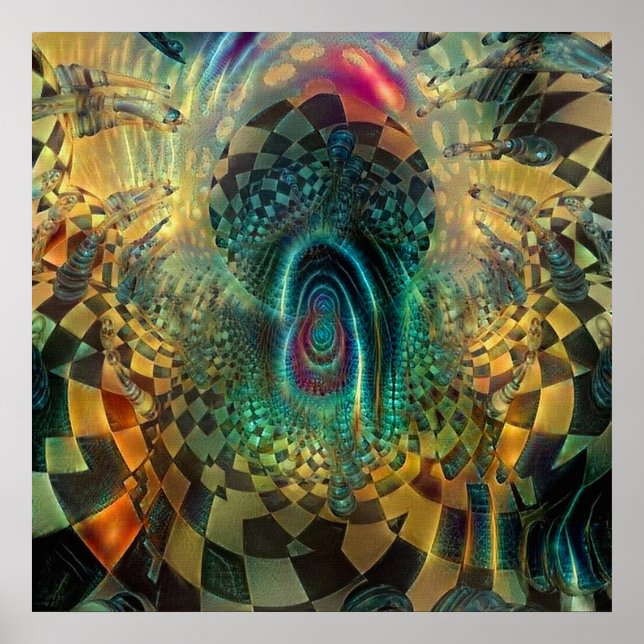 Surreal Chess Board Poster (Front)