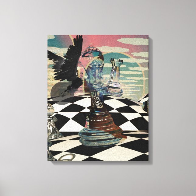 Surreal chess game canvas print (Front)