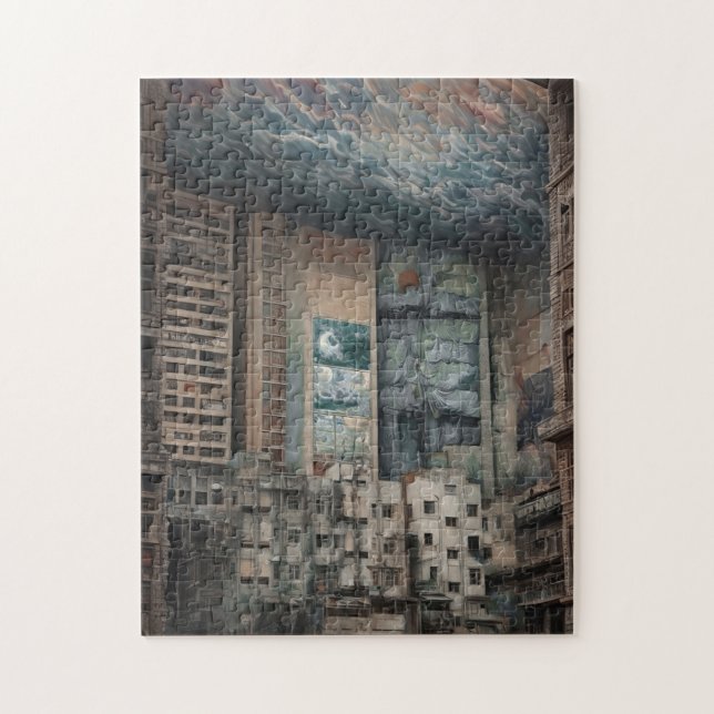 Surreal Cityscape Artwork Jigsaw Puzzle (Vertical)