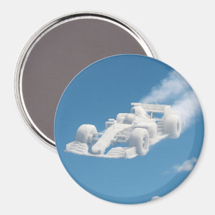 Surreal cloud racer circular mag magnet