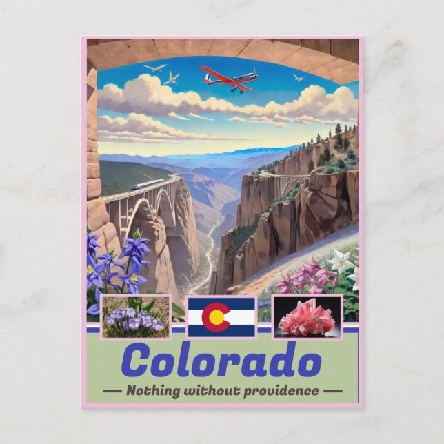 Surreal Colorado Essence: State Emblem Keepsake Postcard (Front)