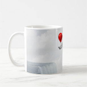 Surreal concept and creative solution metaphor as coffee mug