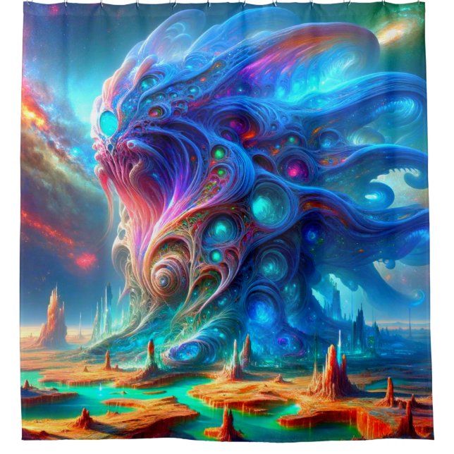 Surreal Creature Radiant Cosmic Desert Landscape (Front)
