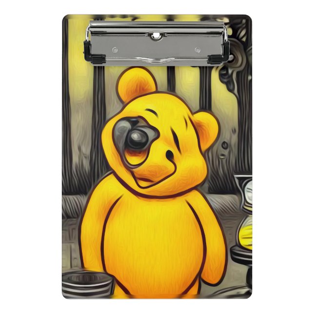 Surreal Cyborg Parody Pooh Bear Mini Clipboard (Front)