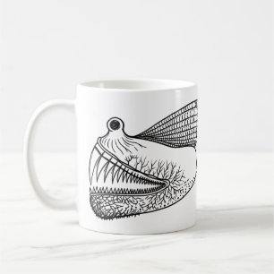 Surreal Deep Sea Creature – Weird Black Ink Monste Coffee Mug