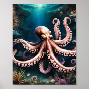 Surreal Depths Octopus Poster