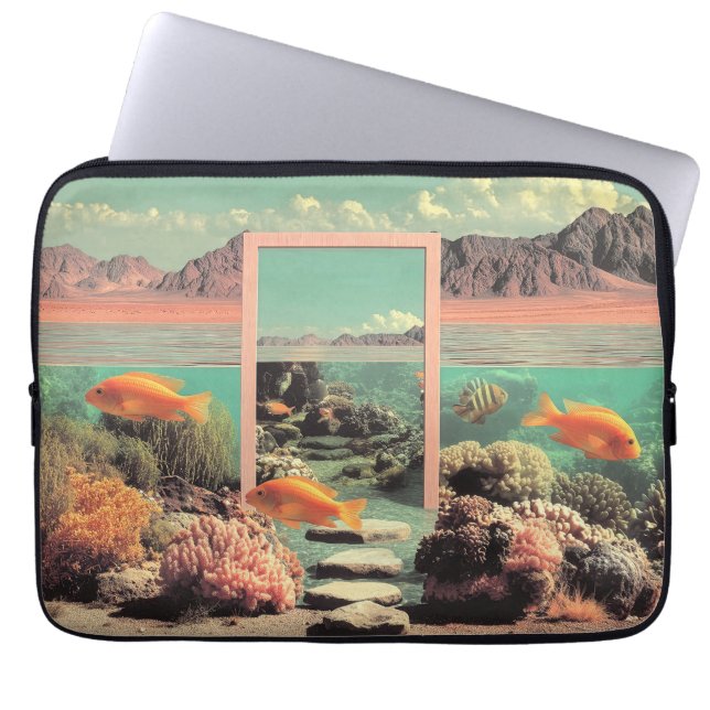 Surreal Desert Ocean with Door Laptop Sleeve (Front)