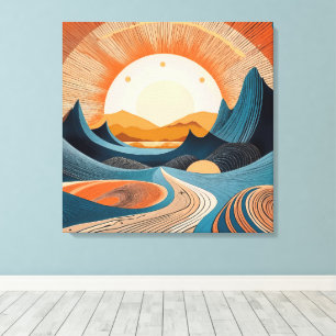 Surreal Desert Sunset Abstract Canvas Print