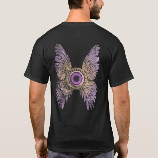 Surreal Divine Vision - Celestial Eye & Wing T-Shirt (Back)