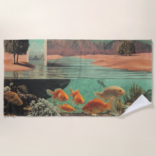 Surreal Doorway in Desert with Underwater Beach Towel