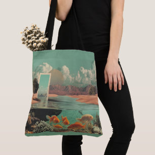 Surreal Doorway in Desert with Underwater Tote Bag