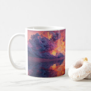 Surreal Dramatic Clouds With Fiery Sunset Coffee Mug