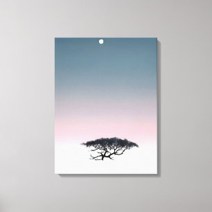 Surreal Dreamscape: Floating Tree and Moon Canvas Print