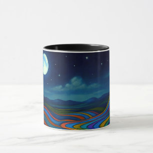 Surreal Dreamscape Moonlight Rainbow Land Mug