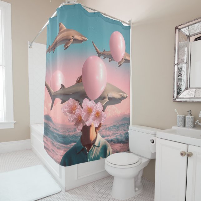 Surreal Dreamscape with Sharks and Balloons (In Situ)
