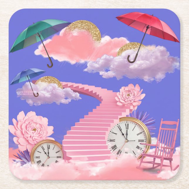 Surreal Dreamy Landscape Coaster Set (Front)