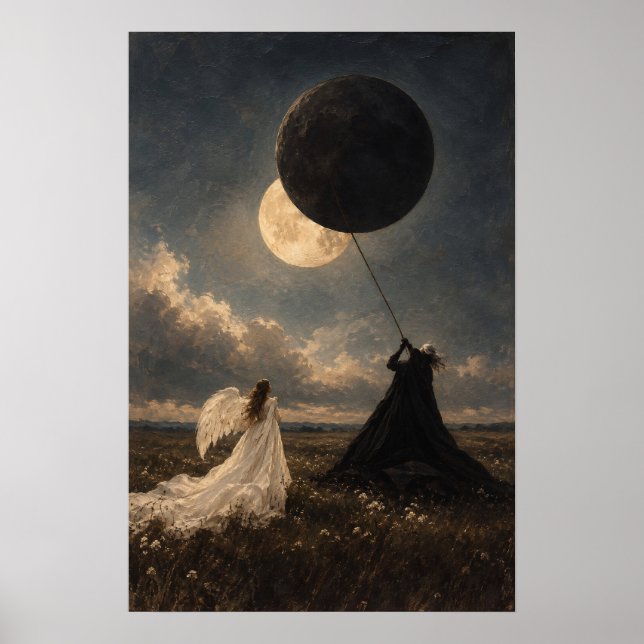 Surreal Eclipse Fantasy Art Poster (Front)