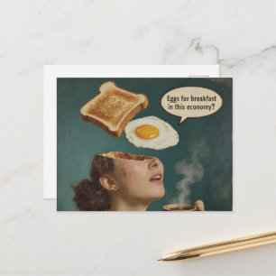 Surreal Eggs For Breakfast in this economy Retro  Postcard