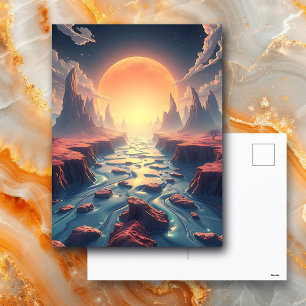 Surreal Ethereal Landscape Magical World Postcard