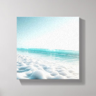 Surreal Ethereal Seafoam on Pristine Beach  Canvas Print