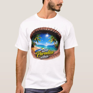 Surreal Eye Paradise Beach Paddleboard Graphic Ill T-Shirt