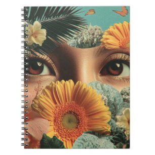 Surreal Eyes and Flowers with Butterflies Notebook