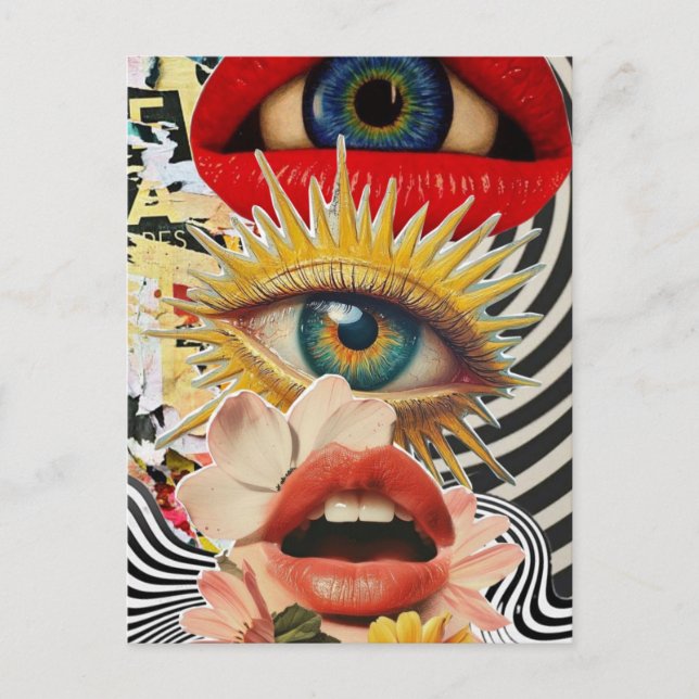 Surreal eyes and lips Postcard (Front)