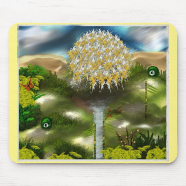 Surreal Eyes Dream of Dandelions Mouse Pad (Front)