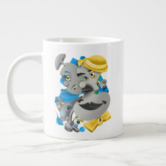  Surreal Faces  Bold & Artistic Large Coffee Cup