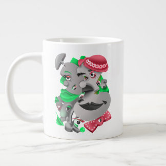  Surreal Faces  Bold & Artistic Large Coffee Cup