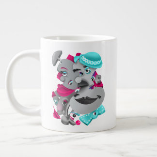  Surreal Faces  Bold & Artistic Large Coffee Cup