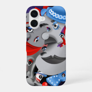 Surreal Faces & Jigsaw Puzzle  iPhone 16 Case