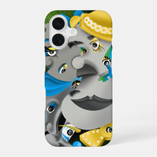 Surreal Faces & Jigsaw Puzzle  iPhone 16 Case