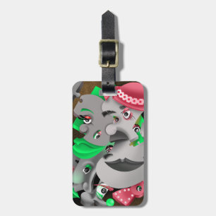 Surreal Faces Luggage Tag – Bold & Unique