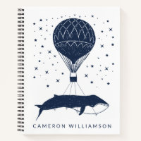 Surreal Fantasy Art Flying Whale Hot Air Balloon