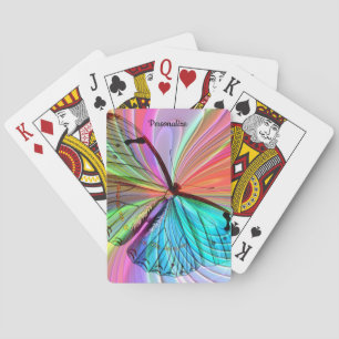 Surreal Fantasy Butterfly Pastel Personalized Playing Cards
