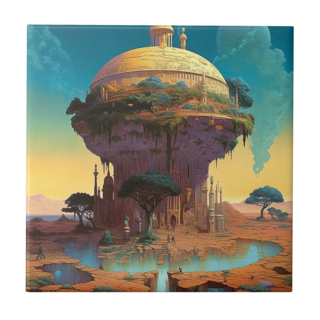 Surreal Fantasy City Tile (Front)