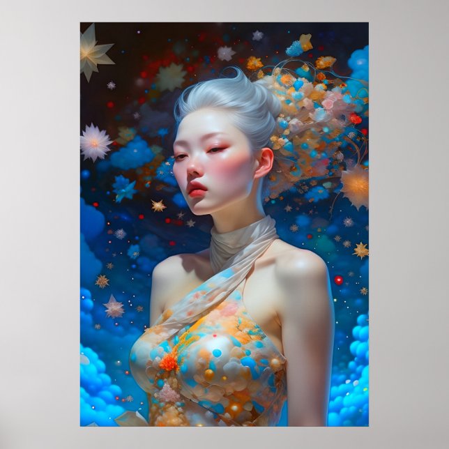 Surreal Fantasy Fantastic Asian Girl Art Ai Poster (Front)