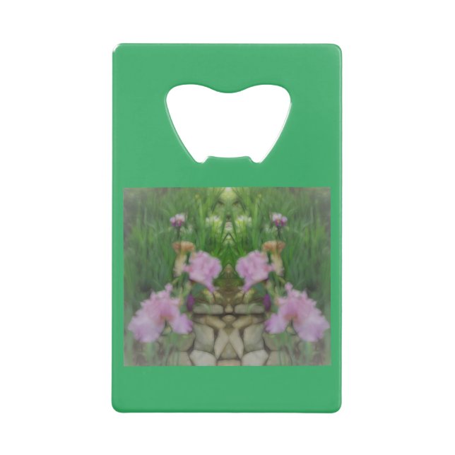 Surreal Fantasy Iris Floral Path Credit Card Bottle Opener (Front)