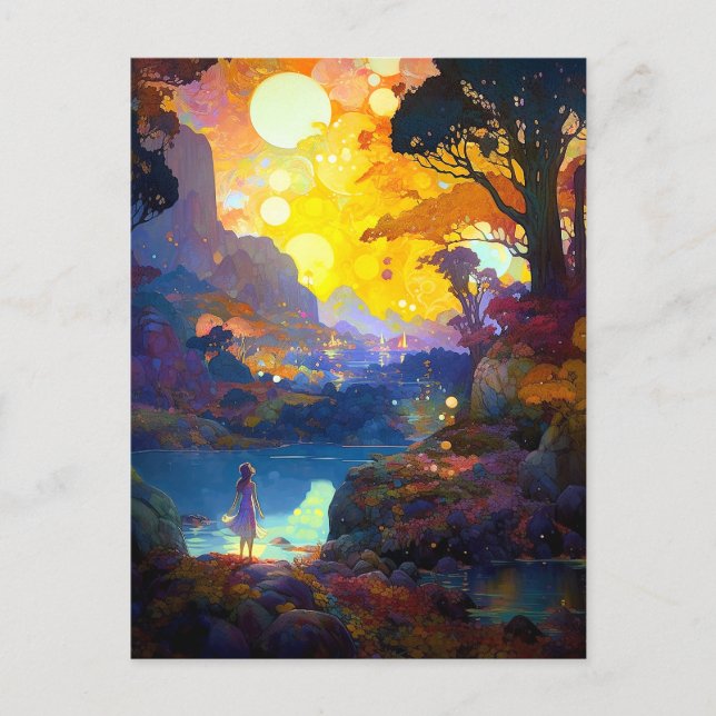 Surreal Fantasy Landscape Art Postcard (Front)