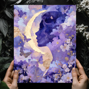 Surreal Fantasy Moon Celestial Night Sky Wall Art