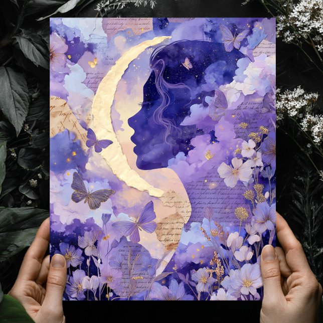 Surreal Fantasy Moon Celestial Night Sky Wall Art (Creator Uploaded)