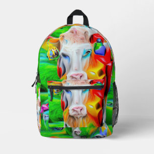 Surreal Farm Art Printed Backpack