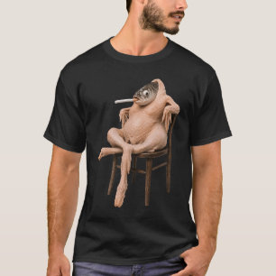 Surreal Fish Chicken Creature Sitting Chair Weird  T-Shirt