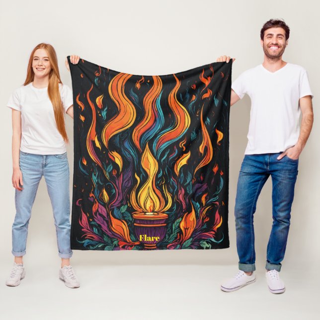 Surreal Flame Vector Art - 4K Render for - Fleece Blanket (In Situ)