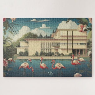 Surreal Flamingo Scene Jigsaw Puzzle