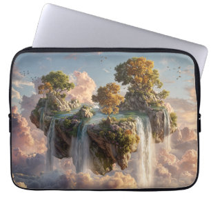 Surreal Floating Cliffs With Waterfalls Laptop Sleeve